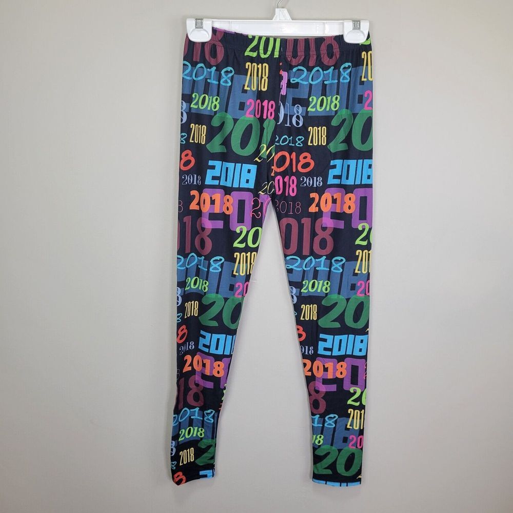 Mad Hatter Design 2018 Polyester Spandex Ankle Leggings‎ One Size Fits All
